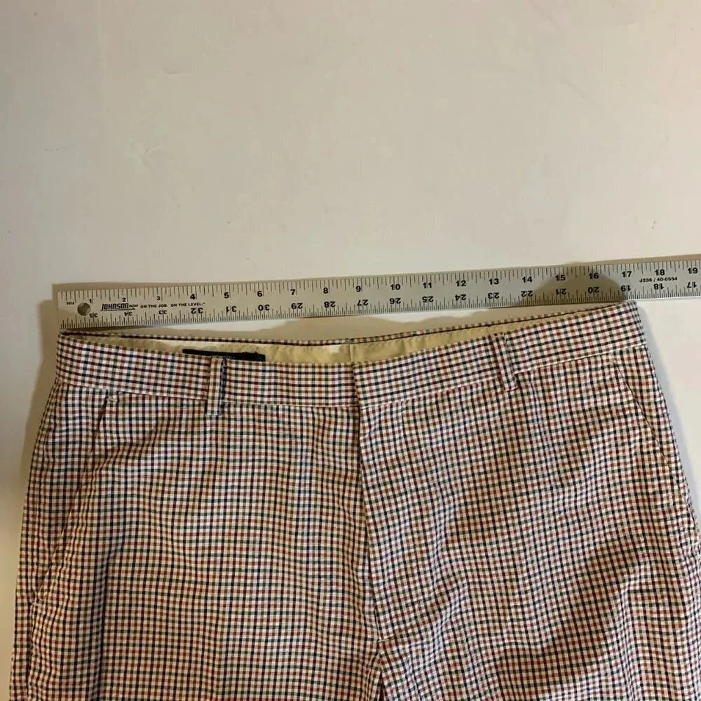 J.‎ Crew Men's Searsucker 100% Cotton Flat Front Slash Pocket Pants Size 34x30